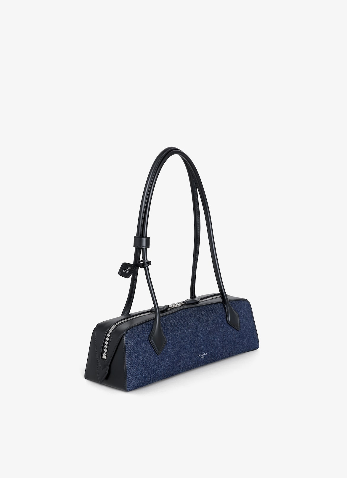 LE TECKEL MEDIUM BAG IN DENIM AND LEATHER ALAÏA DENIM BLUE LE TECKEL MEDIUM BAG IN DENIM AND LEATHER
